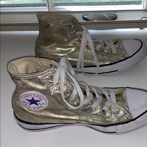 metallic gold converse high top